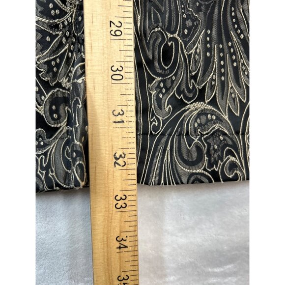 Chicos Cardigan Sweater Duster Womens Medium Black Beige Paisley Trim‎ - Picture 7 of 7